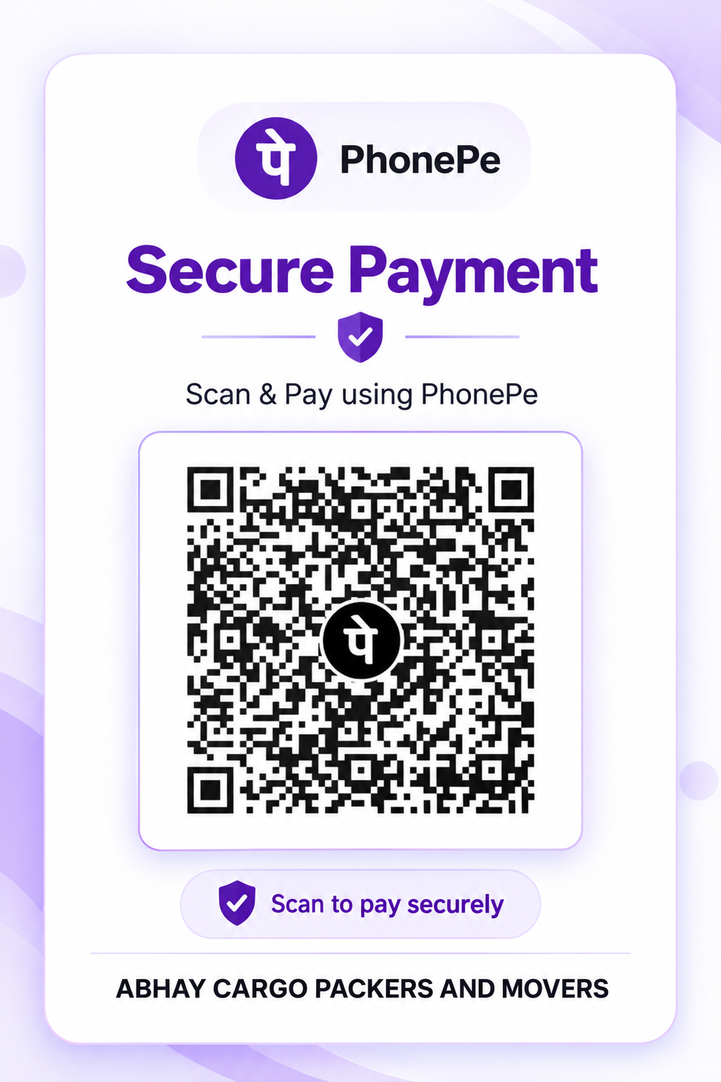 PhonePe payment QR code for ABHAY CARGO PACKERS AND MOVERS